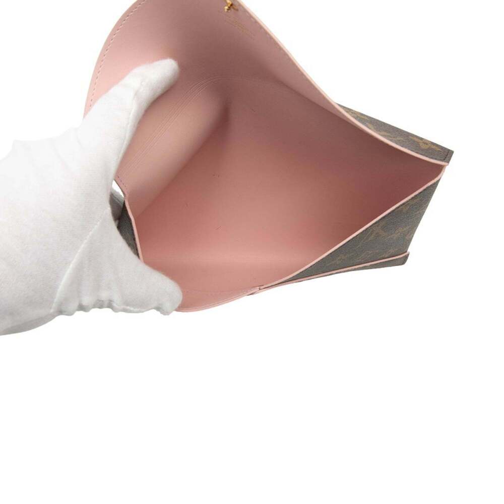 LOUIS VUITTON Authentic Brown Monogram Leather Pochette Pouch - Picture 4 of 6